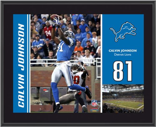 Mounted Memories Detroit Lions Calvin Johnson 10.5 x 13 Sublimated Plaque