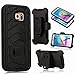 Galaxy S6 Edge Case, MeKo Shockproof Rugged Hybrid Heavy Duty Full Protective Samsung Galaxy S6 Edge Case with Belt Clip Holster Kickstand (Black)