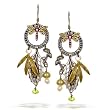 Mullanium Jewelry Nature Inspired Dragonfly and Leaves Earrings #NA60 MUE NE