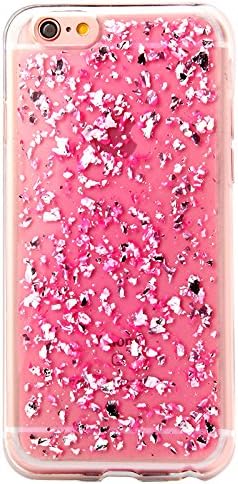 OneGlobal Luxury Bling Glitter Faceplate Sparkle Platinum Transparent Flexible Soft TPU Silicone Case Cover For Apple IPhone 7 4.7 inch-Rose