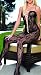 Leg Ave Women's Lace Crotchless Bodystocking with Lace Up V Front-Style #8468, Black