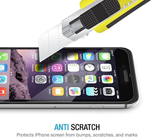 iPhone 6 Screen Protector, iPhone 6 Glass Screen Protector (4.7") - [Tempered Glass] World's Thinnest Ballistics Glass, Touch-screen Accurate, Round Edge [0.2mm] Ultra-clear Glass Screen Protector Perfect Fit for iPhone 6 (4.7 inch ONLY) Maximum Screen Protection from Bumps, Drops, Scrapes, and Marks (Lifetime No-Hassle Warranty) - With Retail Packaging