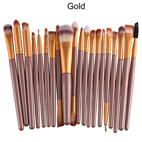 Lookatool® 20 pcs/set Makeup Brush Set tools Make-up Toiletry Kit Wool Make Up Brush Set (Gold)