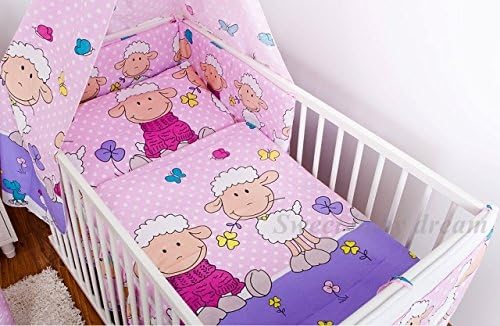 Baby Crib Nursery Bedding Set 3 Pcs / 1 X Crib Pillowcase - 40x60cm/ 1 X Crib Quilt Cover - 120x90cm/ 1x Crib Bumper-180x30cm