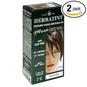 Herbatint Permanent Herbal Haircolour Gel with Aloe Vera, Ash Blonde 7C, 4.56-Ounces (Pack of 2)