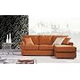 Contemporary Orange Twill Fabric Sectional Sofa