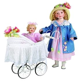 Callie 30 inch Porc Doll w Baby, Buggy and Bear ~Retired by Duck House Dolls