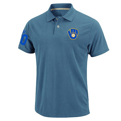 Milwaukee Brewers Cooperstown Bogee Polo Shirt, Medium