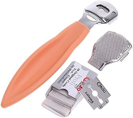 Czluo Corn Pedicure Foot File Callous Remover with 10pcs Blade H4638 Cosmetic (Color: Orange)
