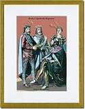 Gold Framed/Matted Print 17x23, King of Byzantine, Sixth Century A.D.