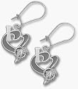 Miami Dolphins 1/2" "I Heart Logo" Enamel Dangle Earrings - Sterling Silver Jewelry