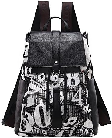 Parlontis New Women's Travel Bags Korean Tide Nylon Backpack Casual College Wind Small Genuine Leather Backpack--02 (silver and black hit color(241533))