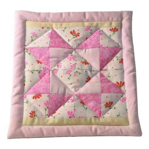 See Dollhouse Miniature Pink Patchwork Quilt