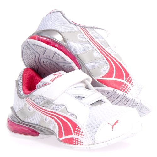 Puma Voltaic 3 V Sneaker Big Kids 3, White/Raspberry/Puma Silver)