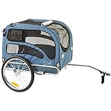 Blue 2-in-1 Pull-Behind Dog Bike Carrier Bicycle Pet Trailer