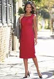 Jessica London Plus Size Linen-blendcap-sleeve Dress