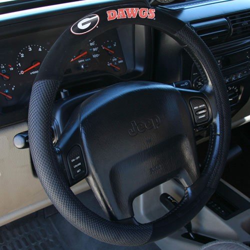 NCAA Georgia Bulldogs Poly-Suede Steering Wheel Cover