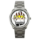 Sport Metal Watch of Gay Bear Pride Flag Paw Print (Rainbow Flag, Lesbian, Transexual, Bisexual Pride, Bi, Transgender)