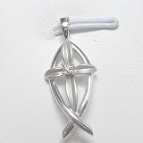 14K Yellow or White Gold Diamond Ichtus Cross Pendant