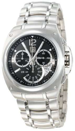 ESQ by Movado Mens Bracer Stainless Steel Bracelet Black Dial Watch 07301333