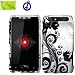 Motorola Droid Razr XT912 Black Vine Flower on Silver Design (B-BLKV), Rubberized Coated Surface Impact Defender Hard Plastic Case Skin Cover Faceplate + Peace Charm and Strap Combo