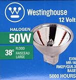 50 watt 12 volt MR16 Bi-Pin (GU5.3) Base Flood Quartz Incandescent Westinghouse Light Bulb