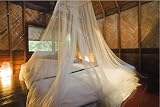 wei�es Moskitonetz f�r Himmelbett. Volle 12 Meter Reichweite. Doppel-oder Kingsize-Bett - ohne Hautreizungen.