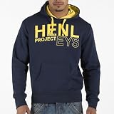 Henleys Mens Timer Overhead Hoody Navy/Blazing Yellow