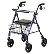 >Invacare Lightweight Rollator with 7.5 Inch Wheels Ergonomic Hand-brakes, Blue
