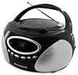 Magnasonic MAG-MA173K Portable Stereo CD Player Boombox with LED Display, AM/FM Radio & 3.5mm MP3 Auxiliary Input Jack