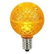 Pack of 12 LED G40 Yellow Replacement Christmas Light Bulbs - E17 Base