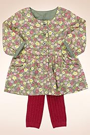 2 Piece Cotton Rich Floral Dress Tights Outfit