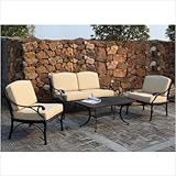 IMAGE OF 4 Piece Aluminum Conversation Set in Rich Black