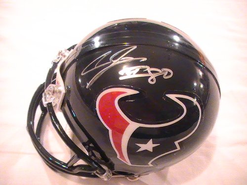 ANDRE JOHNSON SIGNED AUTOGRAPHED HOUSTON TEXANS MINI HELMET COA + HOLOGRAM