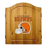 NFL Bristle Dart Board with Cabinet ColorSize - Cleveland Browns - 13.5 inches