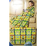 Nickelodeon Fleece SpongeBob SQUAREPANTS Snuggle Blanket With Sleeves