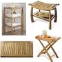 New Grade A Teak 4 Pc Accessory Set: Shower Bench, Butler Tray, Shower Shelf and Floor Mat