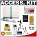 Accessory Kit for Sony CyberShot W and T Series Digital Cameras (DSC-W55, DSC-W80, DSC-W90, DSC-W200, DSC-T20 & DSC-T100) with Sony LCS-TWD/W Soft Leather Carrying Case (White)
