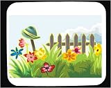 Mouse Pad with Michigan, beautiful, garden, Detroit, hat, fence, flowers, colorful