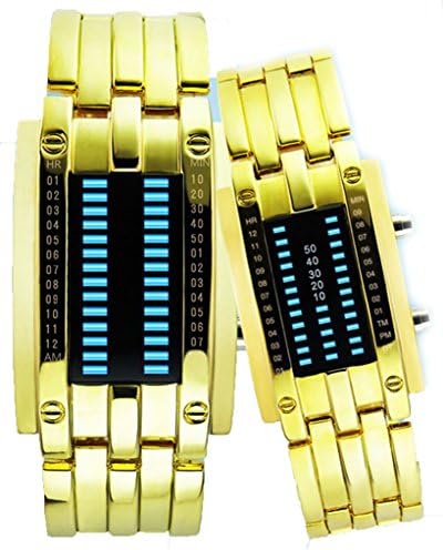 Creative Couple LED Wrist Watches with Steel Band