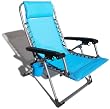 Strathwood Multi-Position Beach and Pool Lounge Chair, Caribbean Blue with Silver Frame