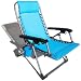 Strathwood Multi-Position Beach and Pool Lounge Chair, Caribbean Blue with Silver Frame