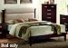 Coaster Queen Platform Bed with Plush Microfiber Headboard in Mahogany Finish