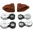 4 10x Round Loupes Jewelers Folding Magnifier Opti Tool