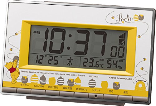 くまのプーさん（リズム時計） アトラクションでも大人気のプーさんの電波デジタル時計 8RZ133MC08
