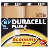 Duracell Plus MN1604 Alkaline 9 V Batteries - 4-Pack