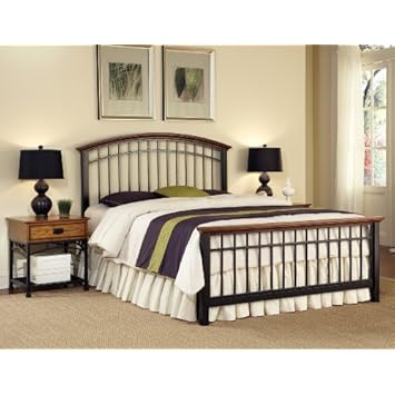 Home Styles Modern Craftsman Queen Bed and 2 End Table