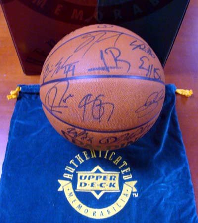 2008 Boston Celtics Team Signed (10 Signatures) Autographed Official Leather NBA Basketball Kevin Garnett, Paul Pierce, Ray Allen & Rajon Rondo #28/500 UDA #BAK23608