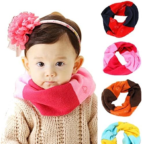 Inbdue Boys Girls Rabbit Print Cold Weather Knitted Cotton Infinity Scarves
