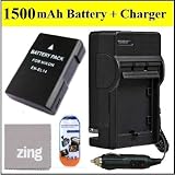 ENEL14 Battery And Charger Kit for Nikon D3100 D3200 D5100 D5200 COOLPIX P7100 P7700 Digital SLR Camera - Includes EN-EL14 Replacement Battery + AC/DC Charger + LCD Screen Protectors + Micro Fiber Cleaning Cloth